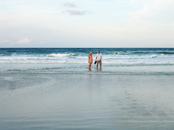 Karen and Brian playing in the Atlantic Ocean